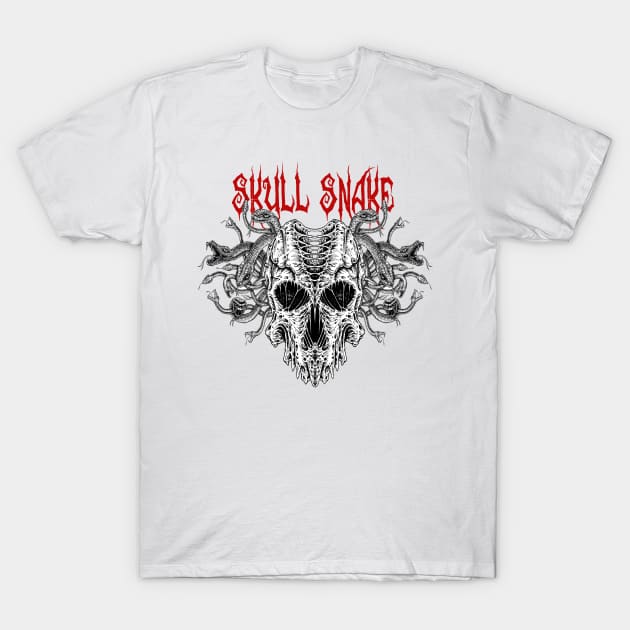 Skull Snake T-Shirt by HornArt